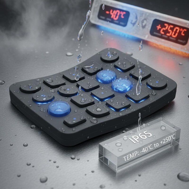 High Flexibility Silicone Rubber Keypads Featuring Water Resistance IP65 or Higher and Temperature Range Minus 40 to Plus 250 Degrees